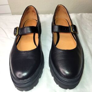 Madewell Classic Black Mary Jane Platform Shoes